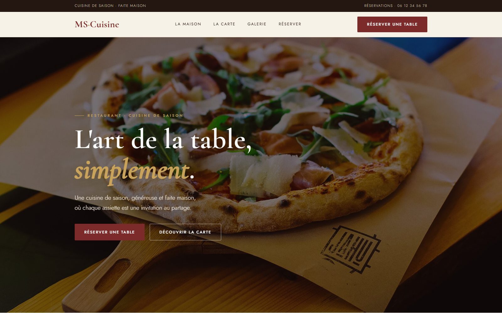 Aperçu du site MS Cuisine